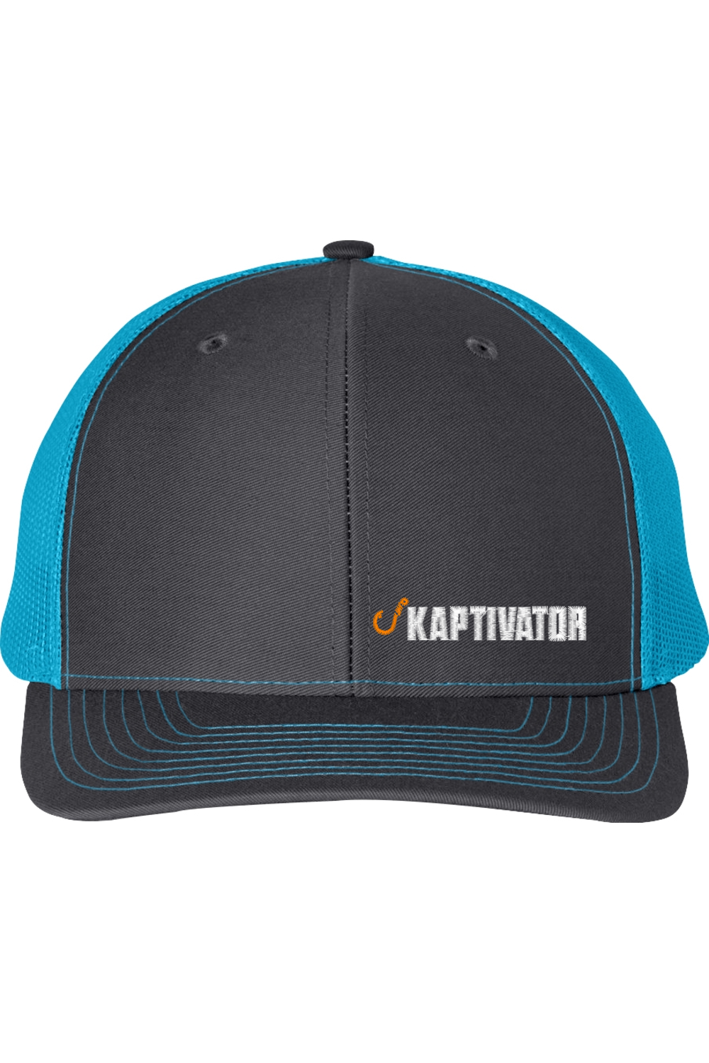 Trucker cap neon blue mesh fishing hat