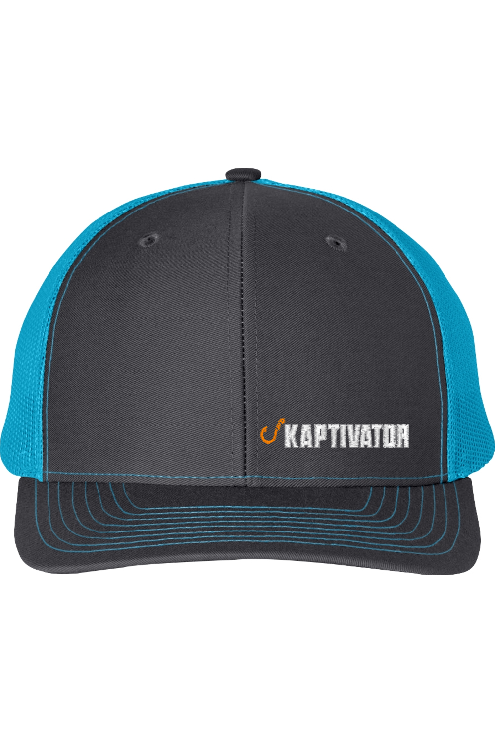 Trucker cap neon blue mesh fishing hat 