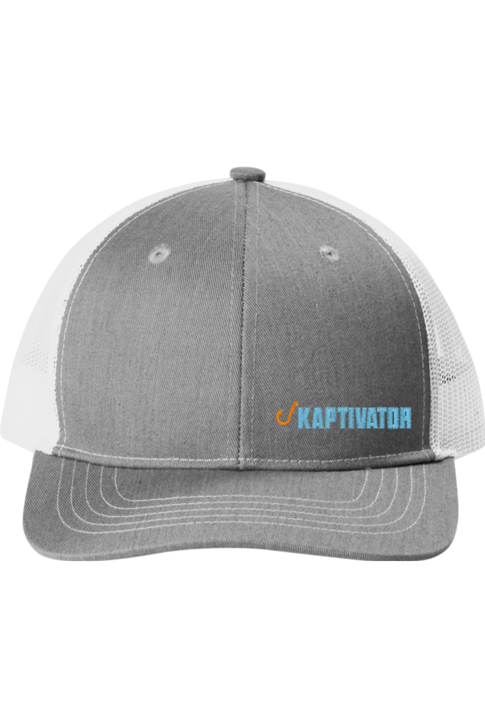 fishing trucker hat youth grey front